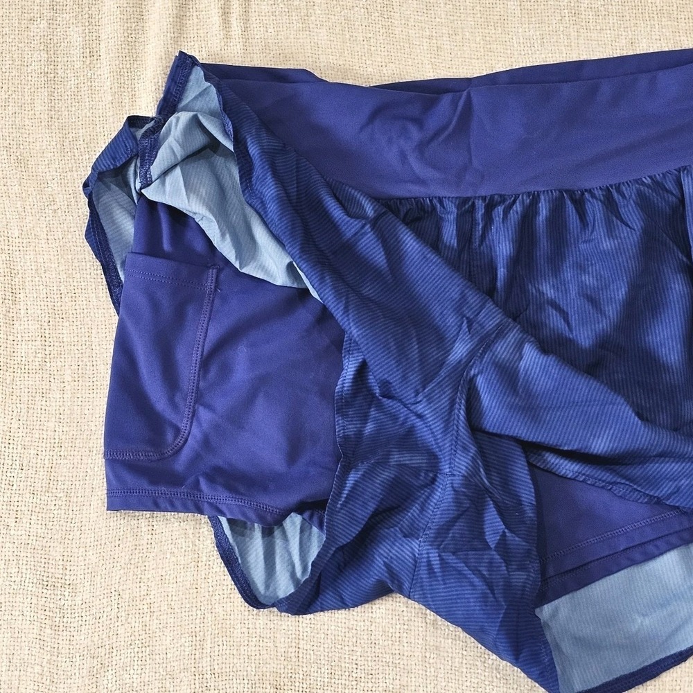 Fabletics Lot of 2 High Waisted Lined Running Shorts Red/Blue Athletic Gym L/XL - Picture 10 of 12